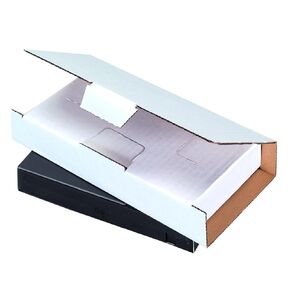 Boxes Fast BFMVM1 Corrugated Cardboard Video Tape Mailers, 8 1/4 x 4 3/8 x 1 3/16 Inches, One-Piece, Die Cut Shipping Boxes, Medium White Mailing Boxes (Pack of 50)