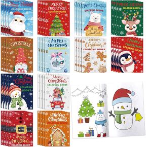 Faccito 48 Pcs Christmas Coloring Books Bulk Mini Xmas Coloring Book Party Favor Packs Classroom Gifts Snowman Gingerbread Activity Book for Holiday Winter Goody Bag Stuffers Supplies(Watercolor)