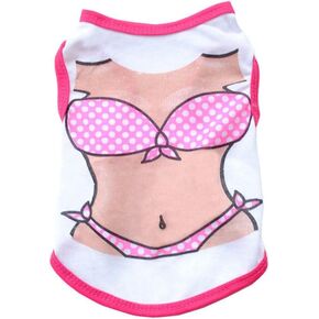 Dogs Shirts Puppy White Vest Clothing for Dogs Cats Vacation Shirt Male Female Dog Clothing House-Cats Summer Clothes Doggie Cotton Summer Shirt Small