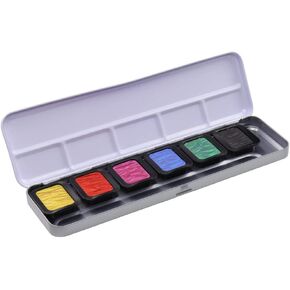 Finetec F7003 Metal Paint Box, 6 Opaque Premium Pearlescent Colours Flip-Flop, 6 Colours, 1 Piece (1 Pack)