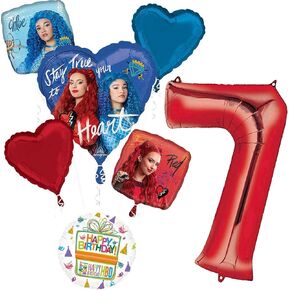 The Descendants The Rise of Red 7th Birthday Party Supplies Balloon Bouquet Decorations - Red 7