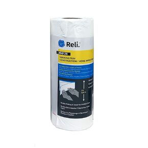 Reli. Masking Film, 1 Roll | 90' Foot x 99" Inch | Masking Plastic Film, Pre-Folded | Hand Masker Film for Painting & Automotive | Plastic Masking Film - Overspray Protection
