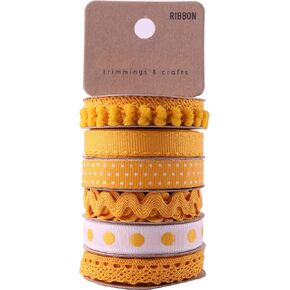 Assorted Ribbon for Crafts Hair Ribbons for Girls Fabric Ribbon Thin Ribbon Grosgrain Ribbon Craft Ribbon Ribbon for Bows Ribbon for Hair Ribbon for Hair Bows Cloth Ribbon Decorative Trim - Yellow
