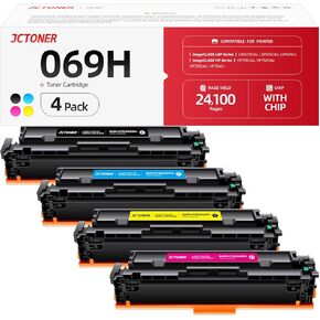 069 069H Toner Cartridge Set High Capacity 4-Pack Compatible for Canon 069H 069 for Color imageclass MF753Cdw MF751Cdw LBP674Cdw LBP674C MF750C LBP673Cdw LBP674Cx MF752Cdw MF756Cx Printers Ink Black