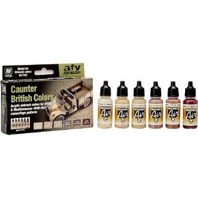 Vallejo Model Air Set - British Caunter Colors, 17 ml (Pack of 6)