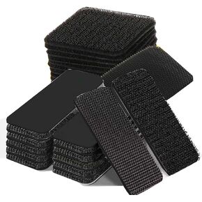 20 Sets Hook and Loop Strips with Adhesive(1x4 Inch & 2x2 Inch),Strong Heavy Duty Double Sided Adhesive，Hook and Loop Tape for Carpet, Couch Cushions, Pedal Board
