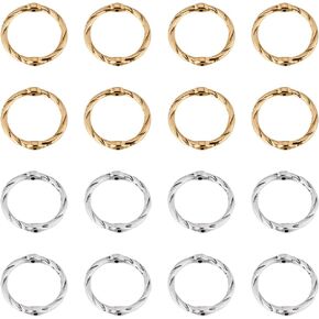 SUNNYCLUE 1 Box 80PCS 20mm Alloy Circle Bead Frame Spacer Beads Silver Gold Double Hole Round Link Ring Bezel Hollow Connector Frames Bead for Jewellery Making Beading Accessories DIY Earrings Craft