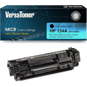 VersaToner - 134A (W1340A) MICR Toner Cartridge for Check Printing - Compatible with HP Laserjet M209 Series, M234 Series, M236 Series Printers, Black