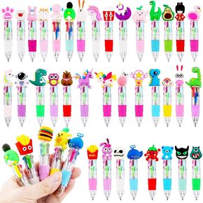 36 حزمة متعددة الألوان قلم حبر جاف قابل للسحب 4 في 1 لطيف صغير الكرتون Kawaii أقلام قابل للسحب هلام القلم أقلام حبر جاف للأطفال الطلاب العودة إلى المدرسة متعة الأطفال الهدايا حزب حقيبة الحشو in Kuwait