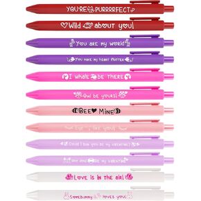 Enyeopd 12 Pcs Motivational Inspirational Quotes Ballpoint Pens Office Snarky Scriptures Pens with Stylus Tip, Funny Writing Pens for Teachers School Supplies (12 Color, Motivational)
