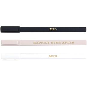 Santa Barbara Design Studio Pens Gift Boxed Refillable Soft Touch Ballpoint Pen Set, 3-Count, Mr. & Mrs.