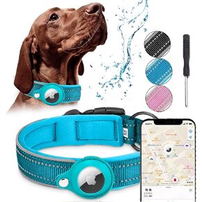 PL Pro Living Dog Collar with Airtag Holder - Puppy Collar, Small Dog Collar, Medium & Large Dog Collar - Essential for Modern Pet Owners - Versatile for All Dog Sizes. (Pink, L)