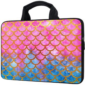 11 11.6 12 12.2 Inch Laptop Sleeve Carrying Bag Protective Case Neoprene Sleeve Tote Tablet Cover Notebook Briefcase Bag with Handle for Women Men (11-12.2 inch, Mermaid)