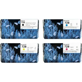 728 Ink Cartridges 4-Pack (All 300 ml) Compatible with HP 728 Ink Cartridge Replacement for HP DesignJet T830 MFP & T730 Large Format Plotter Printer