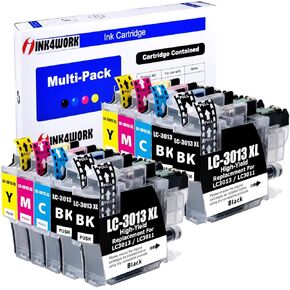 INK4WORK LC3013XL 10-Pack Compatible Replacement for Brother LC-3013 LC3013 LC3011 LC-3011 XL Ink Cartridge to use with MFC-J491DW MFC-J497DW MFC-J690DW MFC-J895DW (4B, 2C, 2M, 2Y)