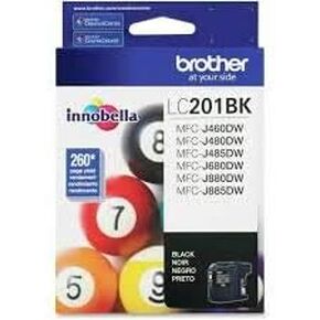 Brother Genuine Standard Yield Black Ink Cartridge, LC201BK, Replacement Black Ink, Page Yield Up to 260 Pages, Amazon Dash Replenishment Cartridge, LC201BK - 3 Pack