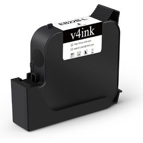 v4ink Original EB22B EB22BL Black Solvent Ink Cartridge Fast Fry Ink at 1 Inch Print Height for Bentsai B35 B85 Handheld Inkjet Printer to Print on Plastic Metal Wood Aluminum Glass and More