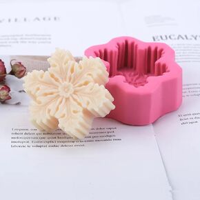 mdgfge 2 Pcs Christmas Snowflake Silicone Mold Candle Soap Candle Resin Clay Decoration Mold for Christmas Family Dinner Party DIY Craft Candy Chocolate Baking Cake Making Tools Supplies