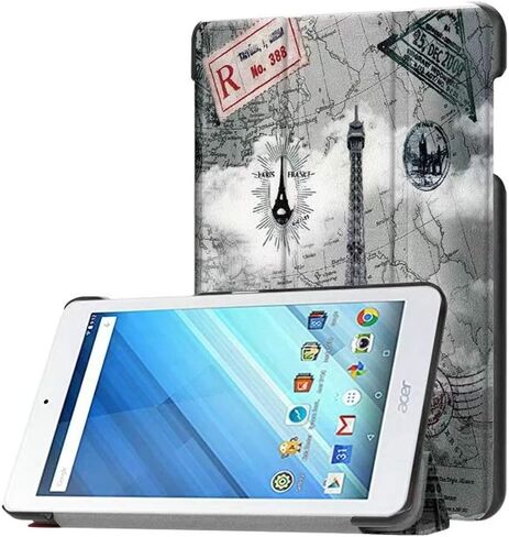 حافظة جلدية فاخرة رفيعة للغاية مزودة بوظيفة الاستيقاظ والنوم، غطاء ذكي لجهاز Acer Iconia One 8 B1-850 B1-860 B1-870 / One8 B1-860A 8 بوصة (برج حديدي) in Saudi Arabia