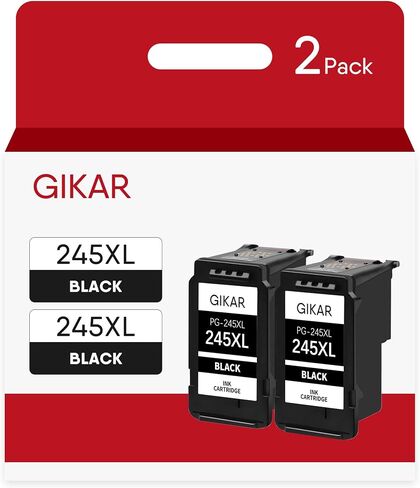 خرطوشة حبر PG 245 245xl بديلة لحبر Canon 245xl الأسود لحبر Canon pg-245xl خرطوشة حبر سوداء لحبر طابعة Canon 245 لكانون MX490 MG2522 MG2500 TS202 TS3122 TR4522 (2 أسود) in Saudi Arabia