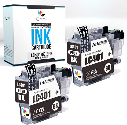 LC401 Replacement Combo Pack Ink Cartridges for Brother DCP-J1800DW, MFC-J1010DW, J1012DW, J1170DW, J1800DW (1 Black, 2 Cyan, 2 Magenta, 2 Yellow) in Saudi Arabia