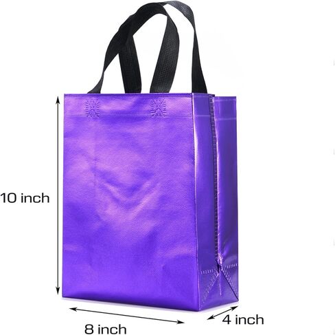 LOOKSGO 12PCS Mix Color Gift Bags Non-woven Reusable Bags for Party Favor Birthday Bags Size 8 X 4 X 10 in Saudi Arabia