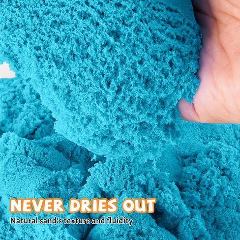 NiToy Toy Sand 19lb 10 Colors Moldable Sensory Sand for Kids Sandbox, Eco-Friendly Non-Toxic Self-Sticking Formula that Never Dries Out for Mess-Free Creative Play Ages 3 and Up in Saudi Arabia