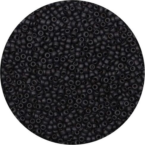 2000pcs Glass Seed Beads Bulk,4mm 6/0 Craft Seed Beads Small Pony Beads for DIY Craft Projects Bracelets Necklace Jewelry Making - Black Waist Beads Spacer Beads with Tweezers in Saudi Arabia