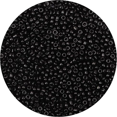 2000 قطعة من خرز البذور الزجاجية السائبة، 4 مم 6/0 خرز بذور الحرف اليدوية خرز المهر الصغير لمشاريع الحرف اليدوية DIY صناعة المجوهرات - خرز خصر أسود خرز فاصل مع ملاقط in Kuwait