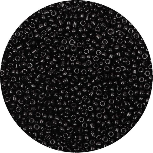 2000pcs Glass Seed Beads Bulk,4mm 6/0 Craft Seed Beads Small Pony Beads for DIY Craft Projects Bracelets Necklace Jewelry Making - Black Waist Beads Spacer Beads with Tweezers in Saudi Arabia