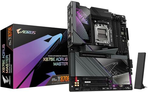 جيجابايت لوحة ام للالعاب X670E اوروس ماستر (AM5/ LGA 1718/ AMD X670E/ EATX/ ضمان 5 سنوات/ DDR5/ كواد M.2، منفذ الملحقات الاضافية السريع 5.0/ USB 3.2 الجيل الثاني نوع C/انتل واي فاي 6E/ انتل 2.5GbE LAN in Kuwait