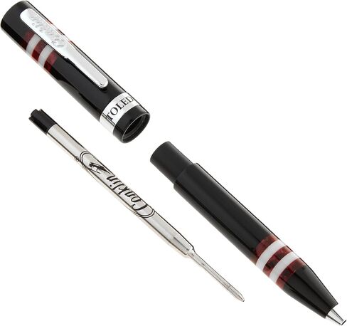 Conklin Toledo Ballpoint Pen in Black with Burgundy and White Ring Segments - Luxury Pen with Glossy Resin Body - Great Gift for Pen Enthusiasts in Kuwait