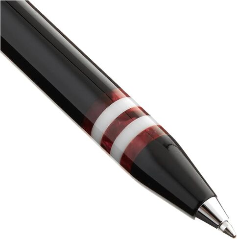 Conklin Toledo Ballpoint Pen in Black with Burgundy and White Ring Segments - Luxury Pen with Glossy Resin Body - Great Gift for Pen Enthusiasts in Kuwait