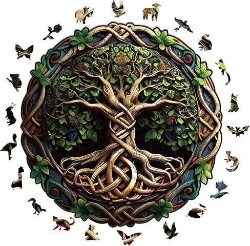 Wooden Puzzles for Adults, 200 Pieces Tree of Life Puzzle Uniquely Irregular Animal Shaped Wooden Jigsaw Puzzles, Creative Gift for Teenagers and Adults in Saudi Arabia