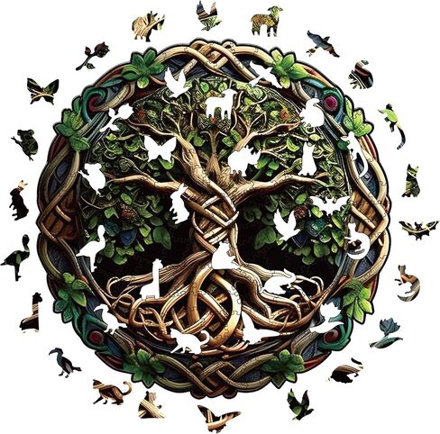 Wooden Puzzles for Adults, 200 Pieces Tree of Life Puzzle Uniquely Irregular Animal Shaped Wooden Jigsaw Puzzles, Creative Gift for Teenagers and Adults in Saudi Arabia