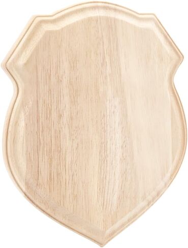 FINGERINSPIRE Unfinished Wooden Plaque Natural Wood Plaque 9.8x7.87x0.7inch Shield Shaped Wood Decoration Plaque Burlywood Jewerlry Display Pedestal Blank Signboards for DIY Projects Home Wall Decor in Saudi Arabia
