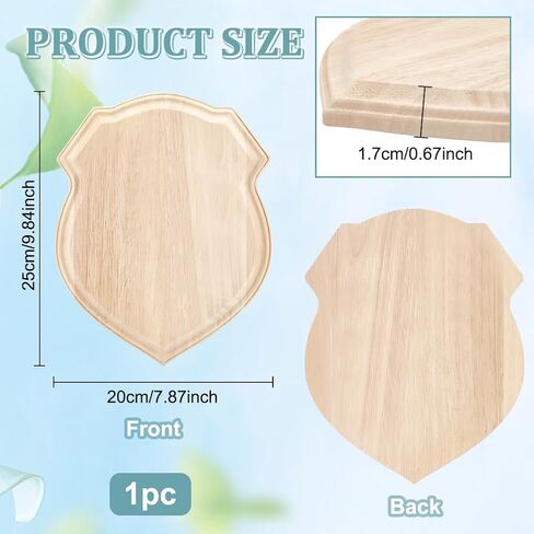 FINGERINSPIRE Unfinished Wooden Plaque Natural Wood Plaque 9.8x7.87x0.7inch Shield Shaped Wood Decoration Plaque Burlywood Jewerlry Display Pedestal Blank Signboards for DIY Projects Home Wall Decor in Saudi Arabia