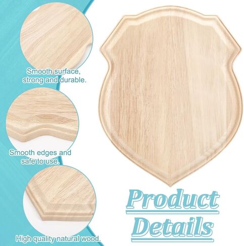 FINGERINSPIRE Unfinished Wooden Plaque Natural Wood Plaque 9.8x7.87x0.7inch Shield Shaped Wood Decoration Plaque Burlywood Jewerlry Display Pedestal Blank Signboards for DIY Projects Home Wall Decor in Saudi Arabia