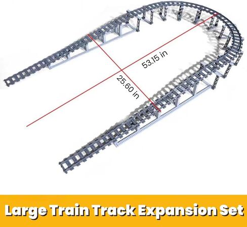Finger Rock City Train Tracks Building Block Set, 212 Pcs Flexible Rails Train Track Railroad Expansion Accessory Set for Kids, Uphill and Downhill, Straight Curved Tracks in Saudi Arabia