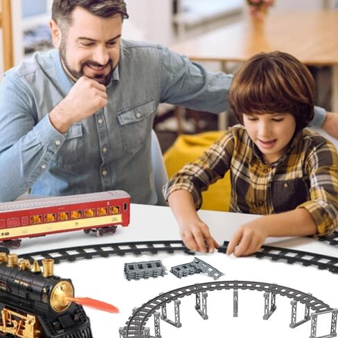 Finger Rock City Train Tracks Building Block Set, 212 Pcs Flexible Rails Train Track Railroad Expansion Accessory Set for Kids, Uphill and Downhill, Straight Curved Tracks in Saudi Arabia