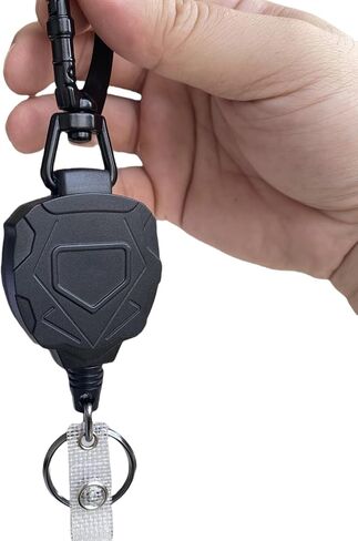 1 Pack Retractable Keychain Heavy Duty Badge Holders with 3pcs Wirerope Key Ring Belt Clip 31.5" Steel Retractable Cord ic Badge Reel Carabiner 8.0 oz in Saudi Arabia
