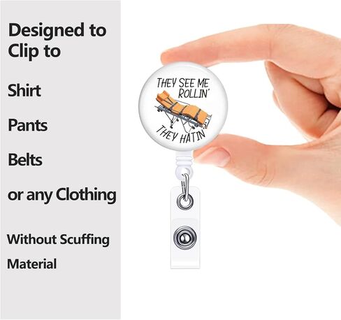 شارة بكرة قابلة للسحب مع مشبك التمساح المستجيب الأول حامل شارة الإسعاف للمسعف EMT عامل المكتب الطبي اسم معرف ديكور in Kuwait