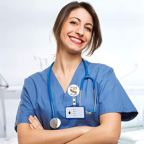 شارة بكرة قابلة للسحب مع مشبك التمساح المستجيب الأول حامل شارة الإسعاف للمسعف EMT عامل المكتب الطبي اسم معرف ديكور in Kuwait