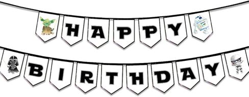 Star and Wars Birthday Banner for Kids Teens Adults, Mandalorian Birthday Decorations, Universe Wars Backdrop for Boys Birthday Party Supplies, Yoda Themed Banner for Baby Boys Kids Bday Party in Saudi Arabia
