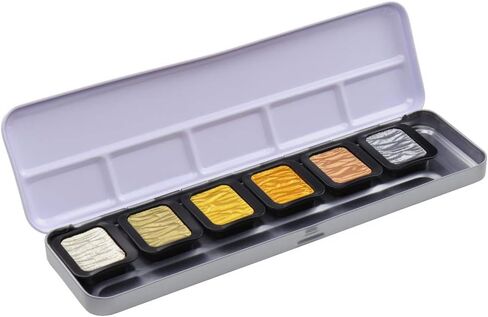 صندوق طلاء معدني من Finetec F7003، 6 ألوان لؤلؤية فاخرة غير شفافة، 6 ألوان، قطعة واحدة (عبوة واحدة) in Saudi Arabia