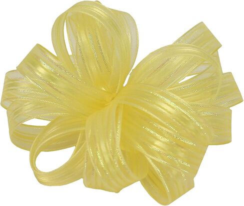 Offray Veronica Satin Edge Sheer Craft Ribbon, 5/8-Inch Wide by 25-Yard Spool, White/Silver in Saudi Arabia