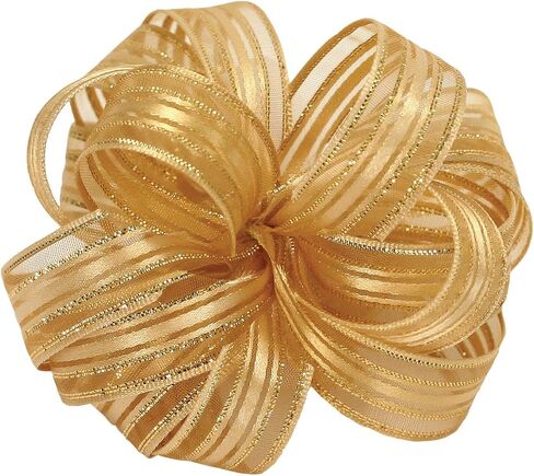 Offray Veronica Satin Edge Sheer Craft Ribbon, 5/8-Inch Wide by 25-Yard Spool, White/Silver in Saudi Arabia