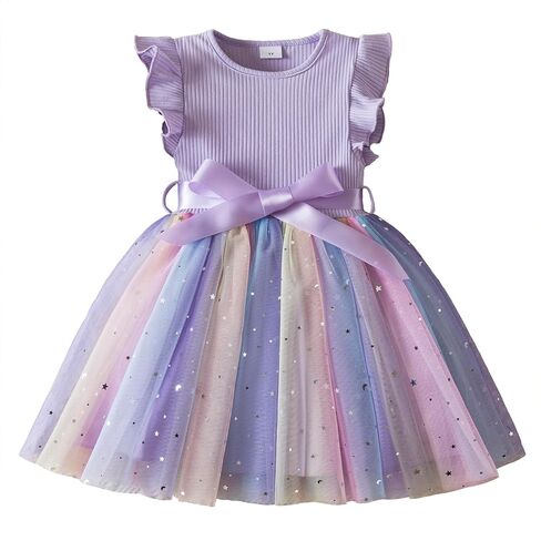 HNXDYY Baby Girl Tulle Dress Casual Summer Ruffles Princess Dresses in Kuwait