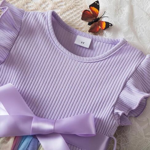 HNXDYY Baby Girl Tulle Dress Casual Summer Ruffles Princess Dresses in Kuwait