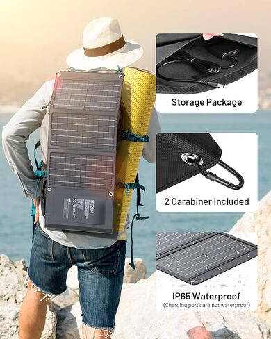 GOODaaa 10W Portable Solar Charger with Dual USB Outputs Super Handy Foldable Size 24% High Conversion Efficiency Solar Panels, Waterproof & Dustproof & Shockproof, Wide Compatibility in Saudi Arabia